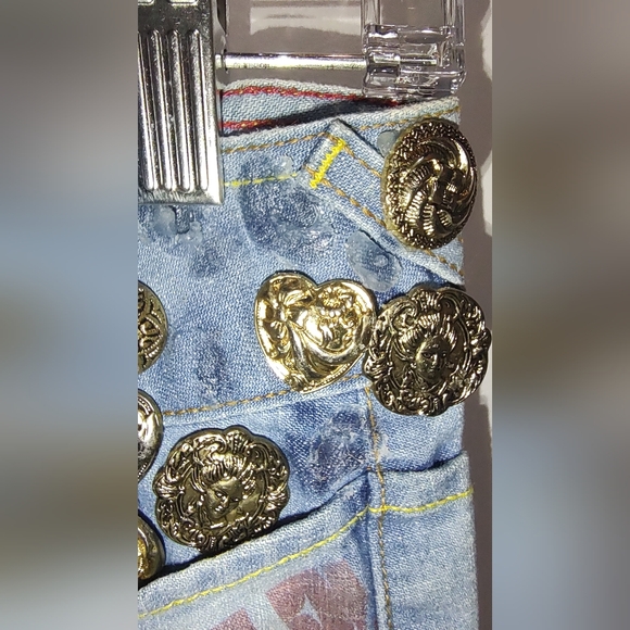 Von Dutch Originals Kustommade Jeans Womens w/Metal Accents Vogue Graffiti Sz 27 - Picture 8 of 16